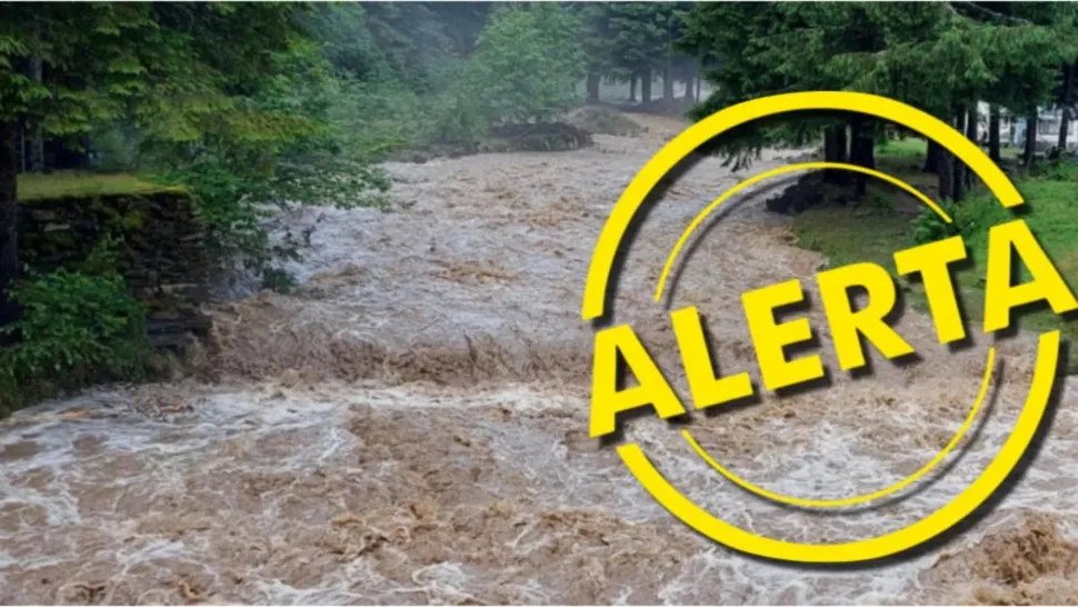 Alertă hidrologică. Cod galben de inundații în șase județe din țară, până marți dimineață