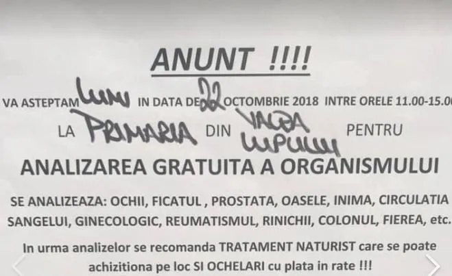 Sănătatea cetățenilor din Valea Lupului, analizată prin biorezonanță!