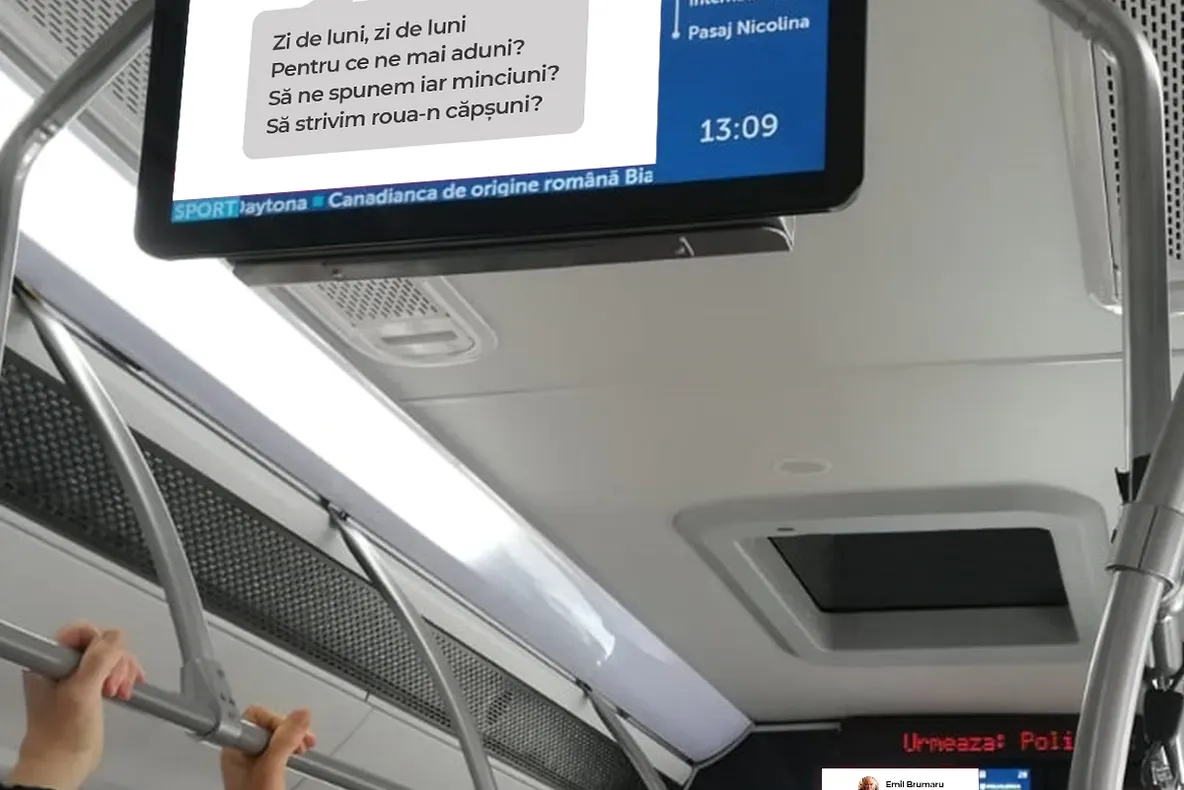 Versurile lui Brumaru, pe panourile din oraș și mijloacele de transport în comun (VIDEO)
