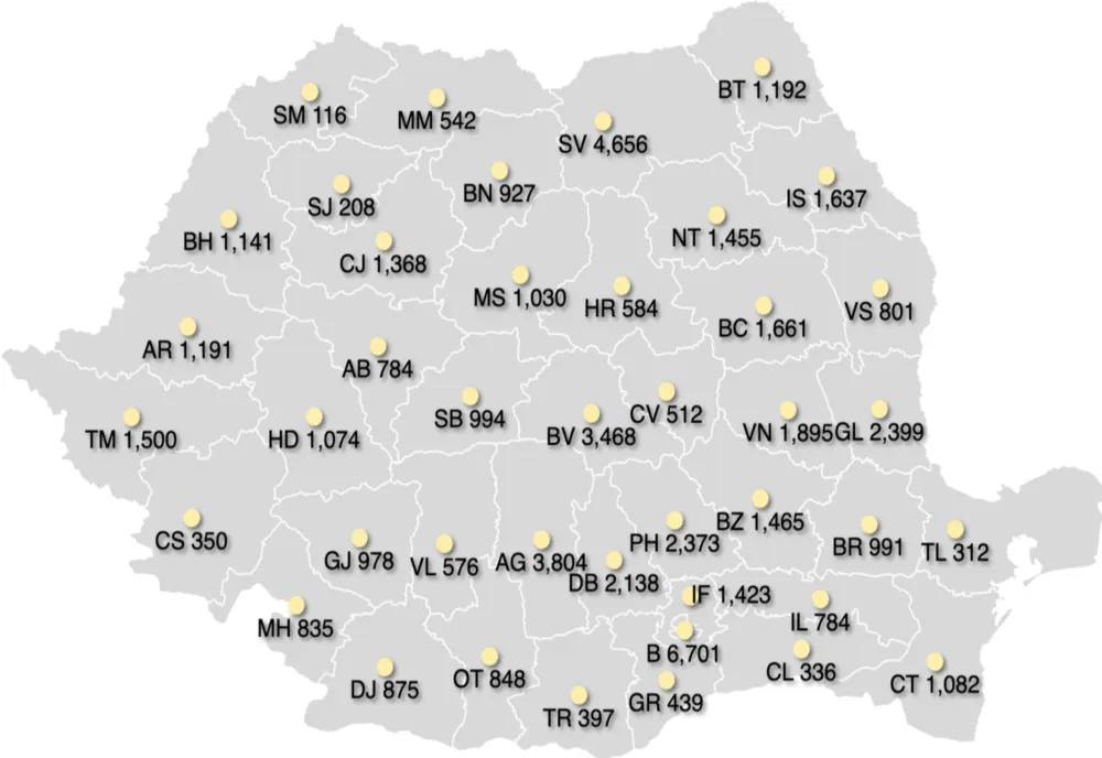Bilanț coronavirus: 1.345cazuri noi de persoane infectate cu SARS – CoV - 2, 45 de decese. Vezi situația pe județe