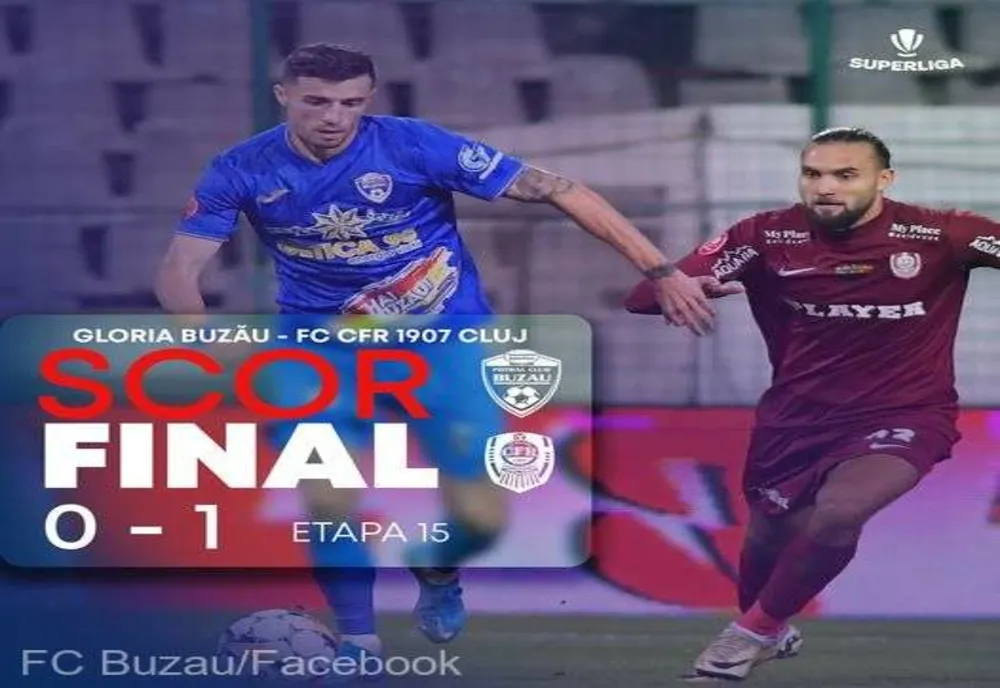 FOTBAL: GLORIA BUZĂU - CFR CLUJ 0-1, ÎN SUPERLIGĂ