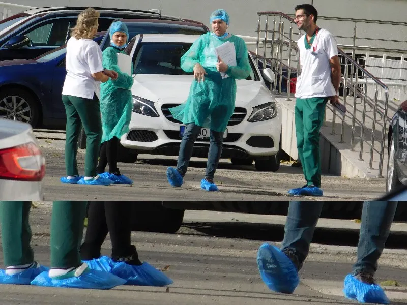 EXCLUSIV: Personalul medical de la Spitalul „Sfânta Maria” din Iași cară microbii de pe străzi în saloanele pacienților! Imagini șocante