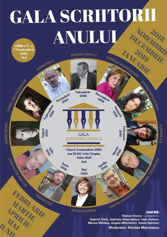 Gala "Scriitorii anului" începe la Iaşi 