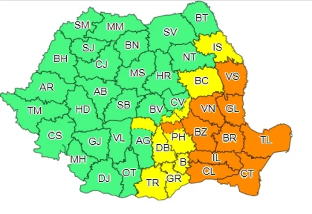 O nouă avertizare meteo de instabilitate atmosferică!