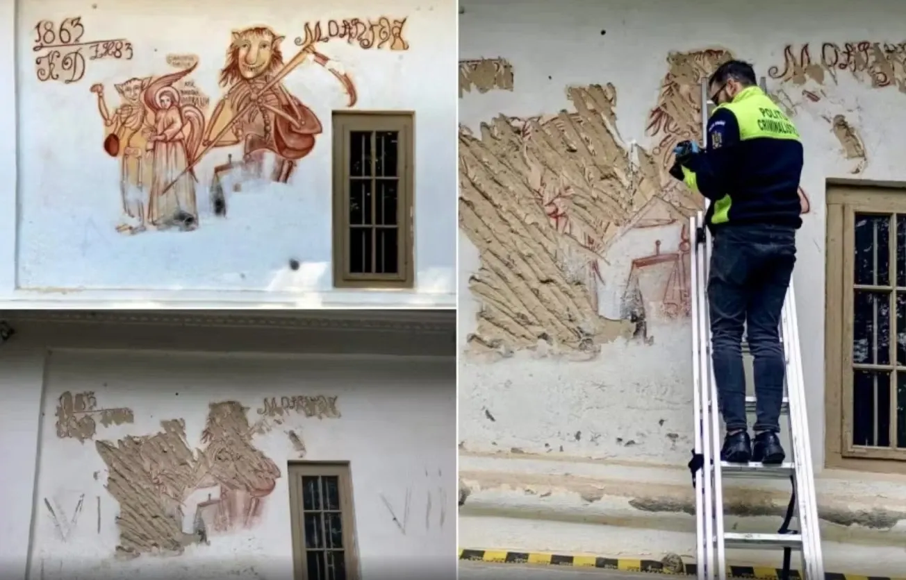 Pictura murală distrusă