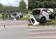 Accident spectaculos în Iași! O mașină a ajuns într-o stație de tramvai după impactul cu un alt vehicul